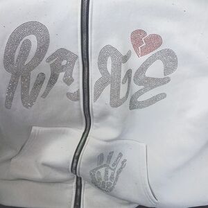 Graphic full zip-up hoodie